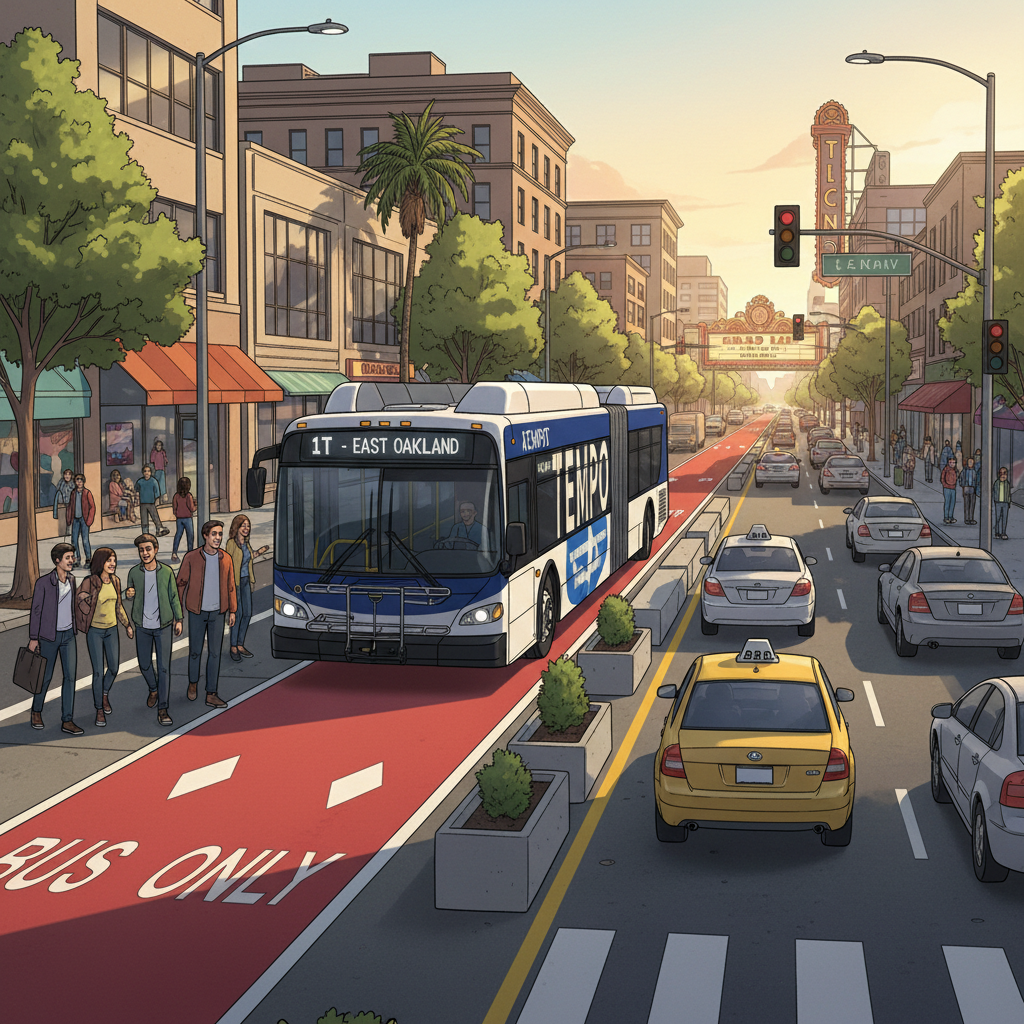 Oakland Adds Bus Lane to Speed Up Transit