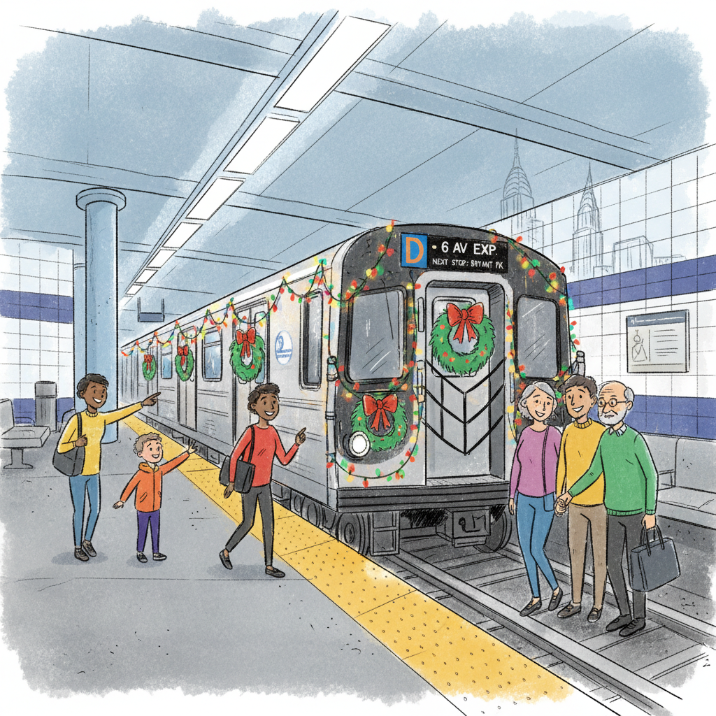 NYC Holiday Trains Brighten Commutes Through New Year
