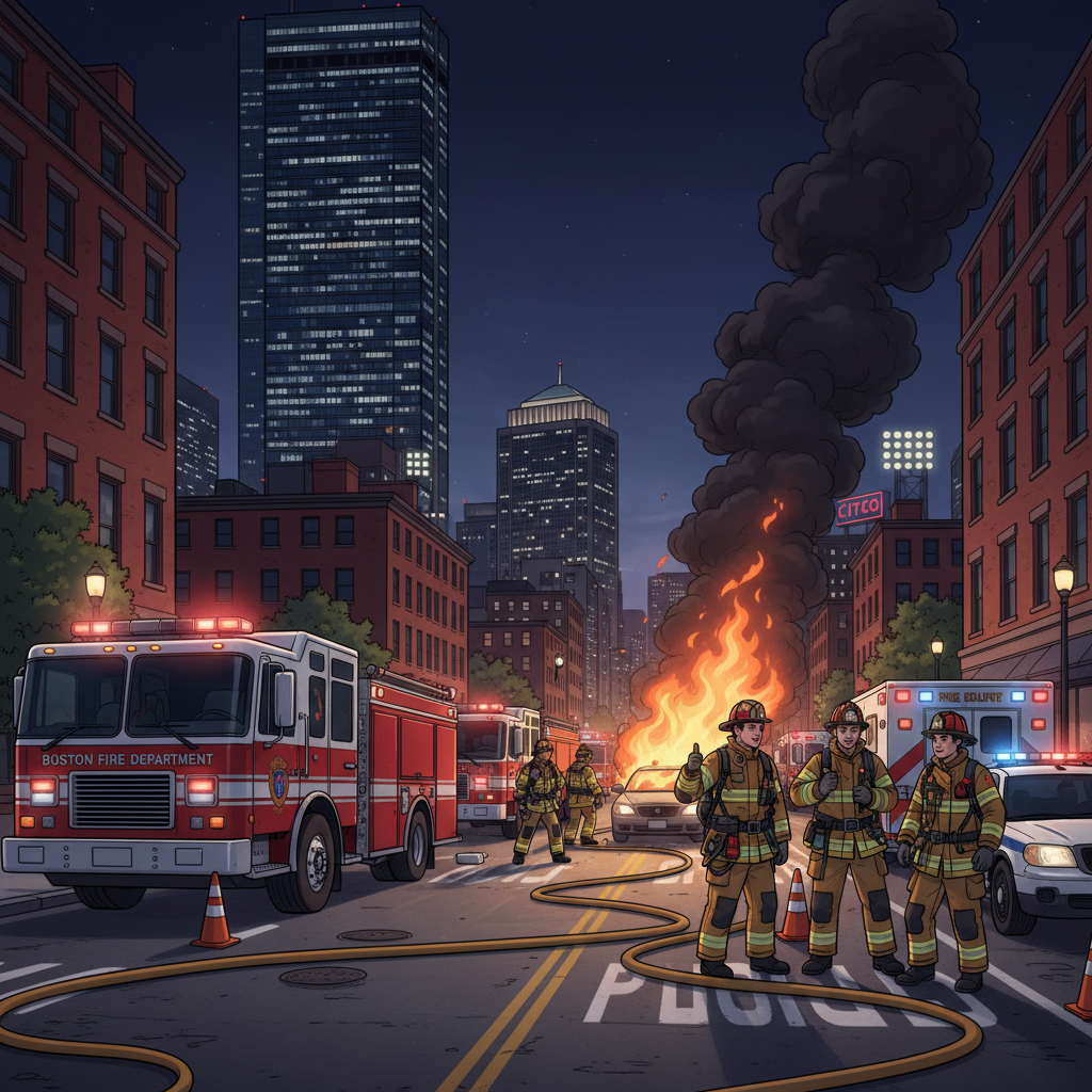 Boston Car Fire Contained — Transit Hub Stays Moving