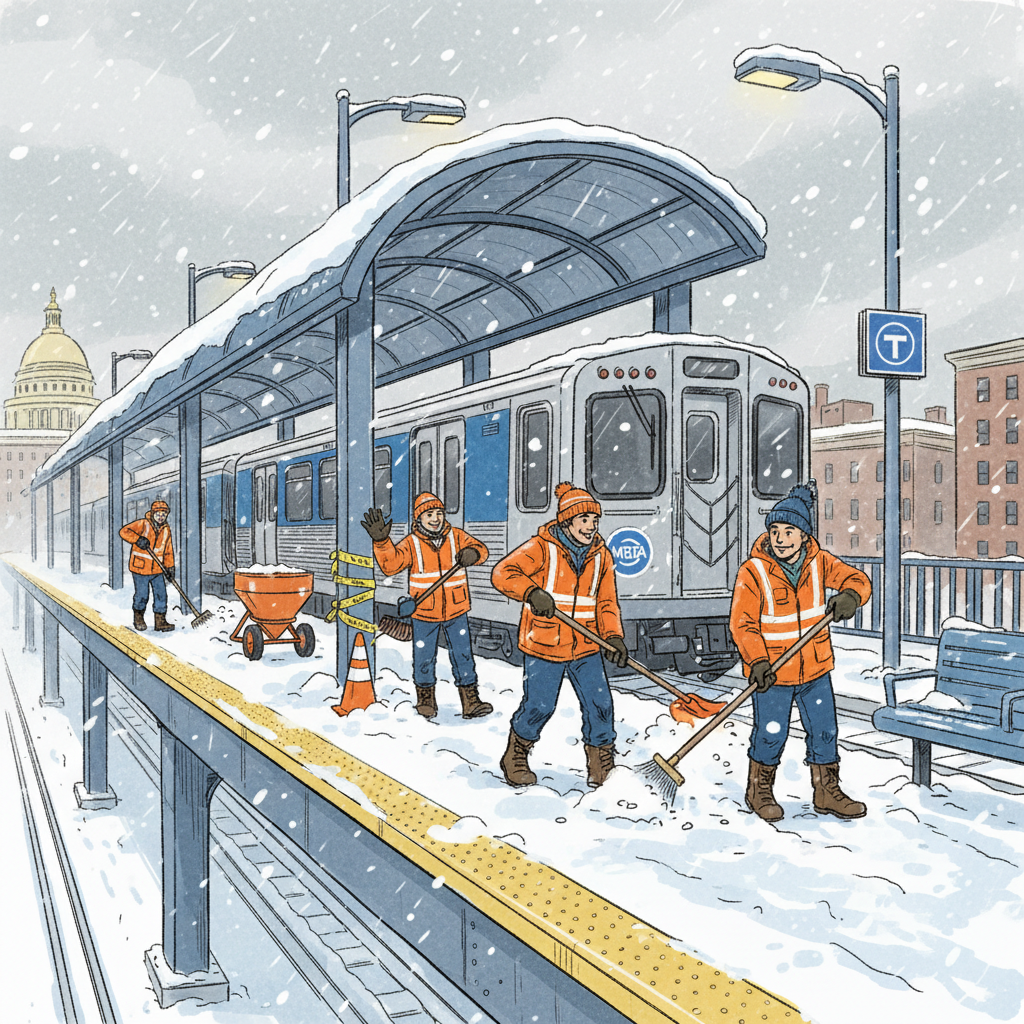 Boston Crews Work to Restore Transit After Storm