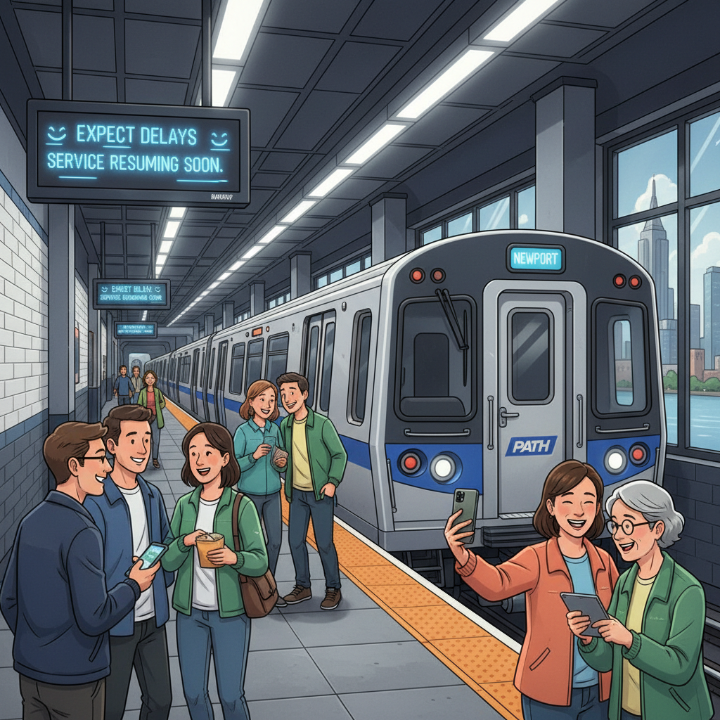 NYC PATH Newport Station Adapts to Single-Track Service