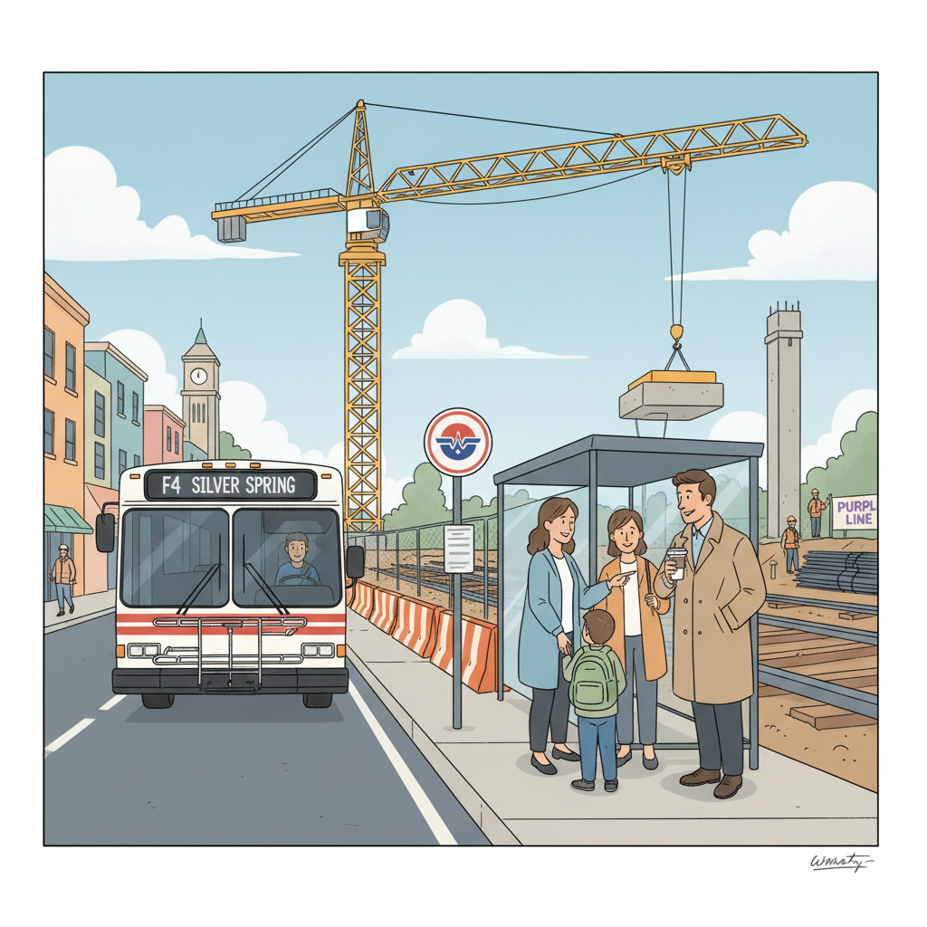 F4 Bus Detours as Purple Line Work Advances