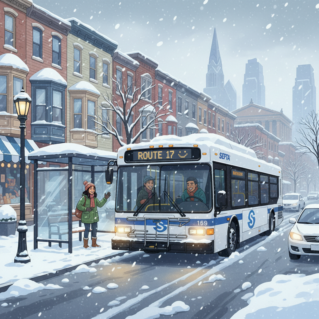 Philadelphia G Bus Resumes Service After Storm