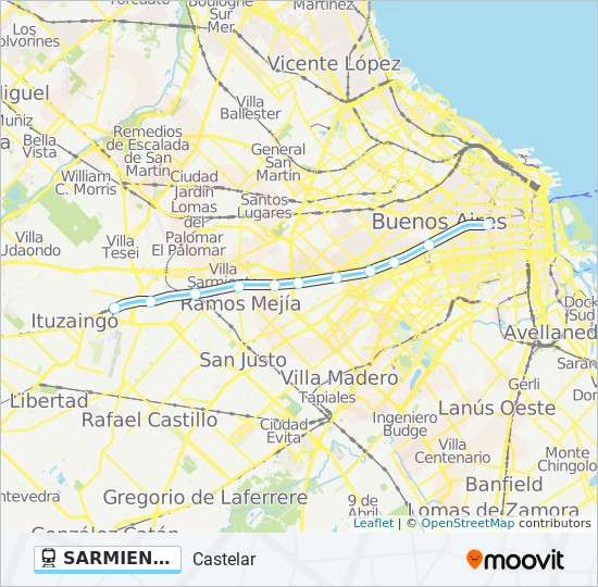Línea SARMIENTO: horarios, mapas y paradas - Castelar