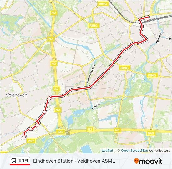 119 Route: Time Schedules, Stops & Maps - Asml Veldhoven