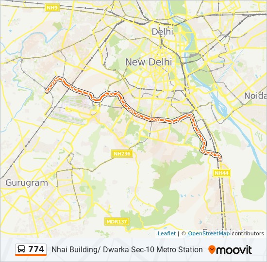 774 Route Time Schedules Stops Maps Nhai Building Dwarka Sec 10 Metro Station