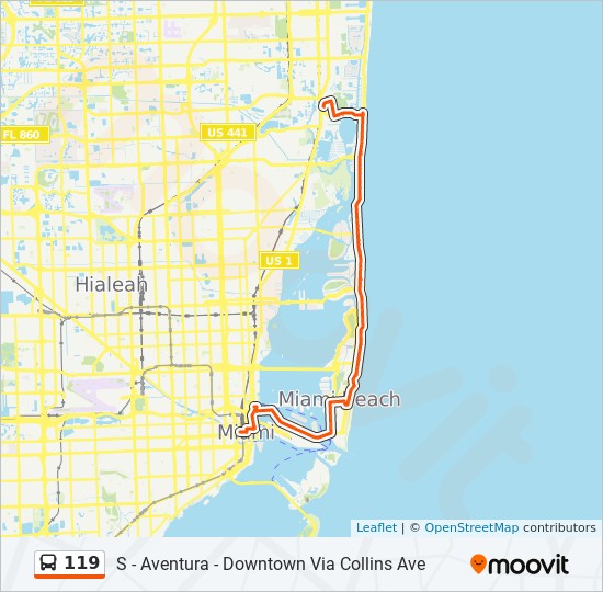 119 route: time schedules, stops & maps - s - downtown miami