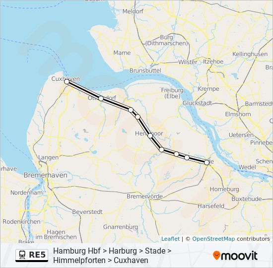 Linie RE5 Fahrpläne, Haltestellen & Karten Hamburg Hbf