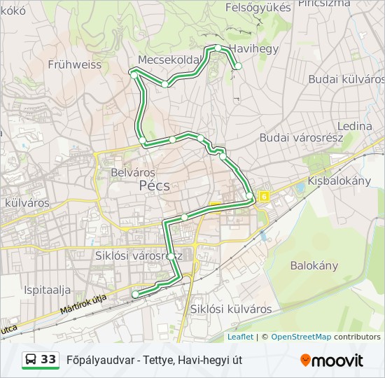 33-as Busz Menetrend Pécs