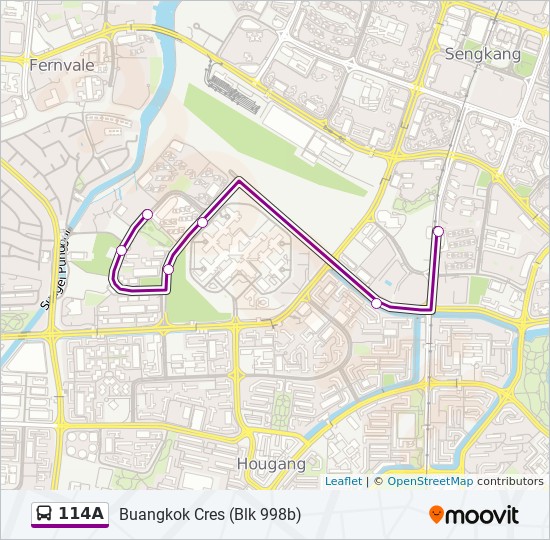 114A bus Line Map