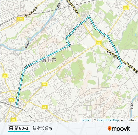 清63 1 Route Time Schedules Stops Maps 新座営業所