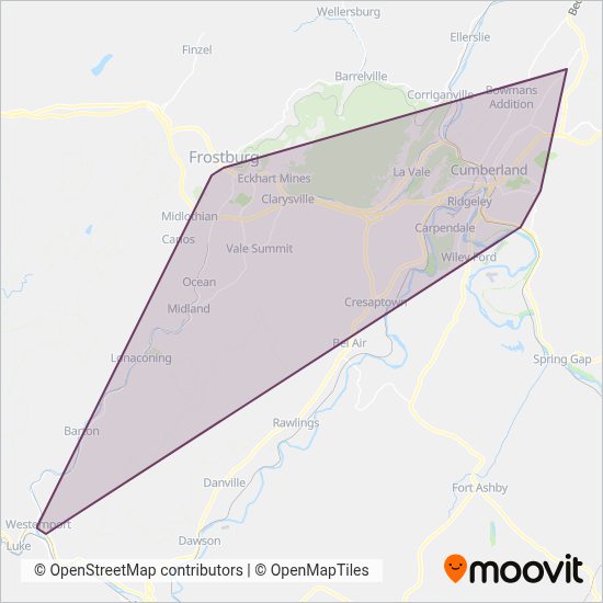 Allegany County Transit: Bus routes, in Washington, D.C. - Baltimore, MD