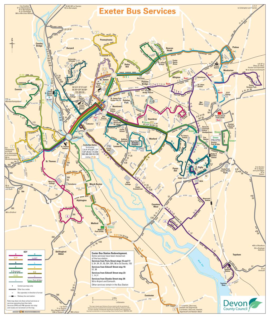 🗺South West Exeter Buses Offline Map in PDF