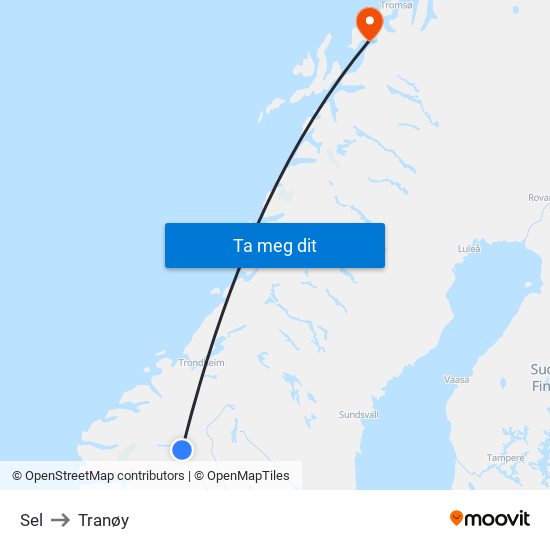 Sel to Tranøy map