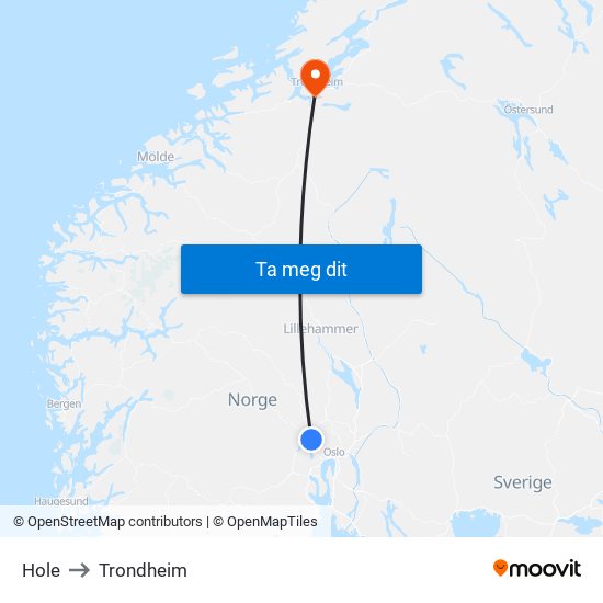 Hole to Trondheim map