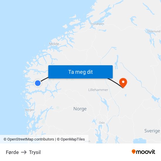 Førde to Førde map