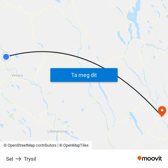 Sel to Trysil map