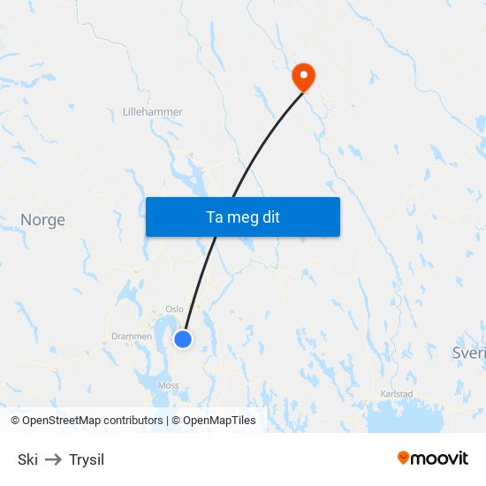 Ski to Trysil map