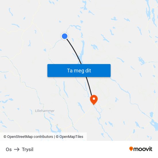 Os to Trysil map