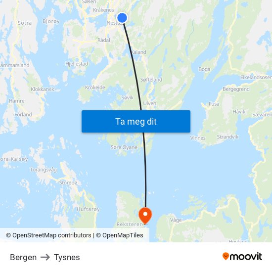 Bergen to Bergen map