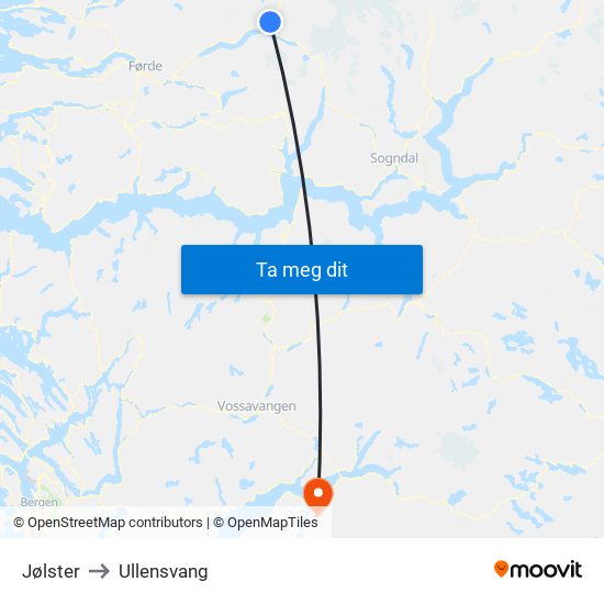 Jølster to Ullensvang map