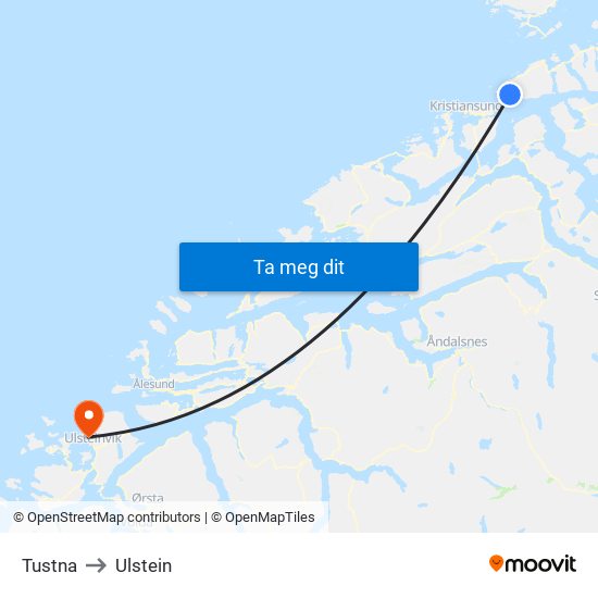 Tustna to Ulstein map