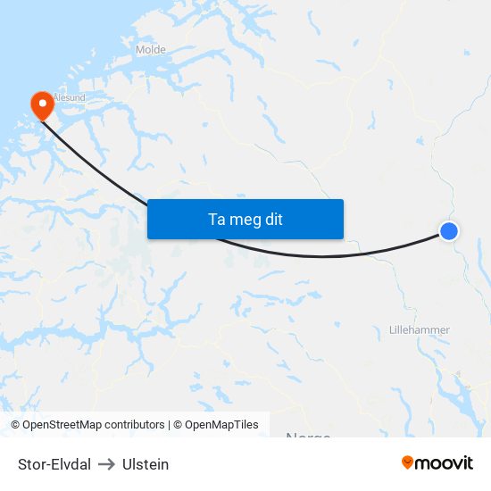 Stor-Elvdal to Ulstein map