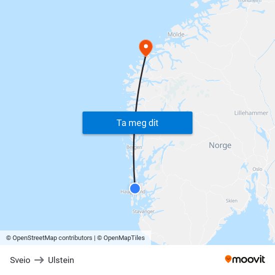 Sveio to Ulstein map