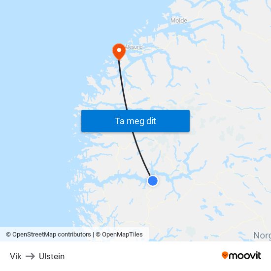 Vik to Ulstein map