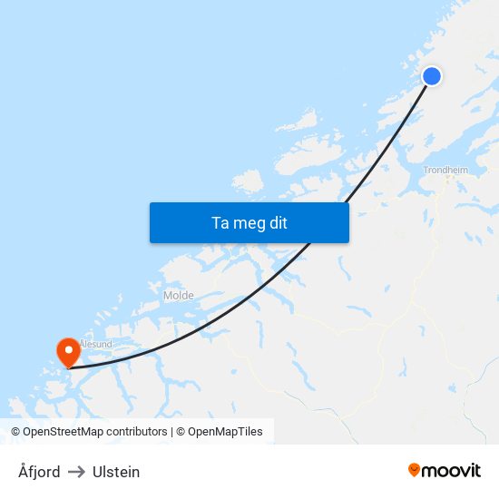 Åfjord to Ulstein map