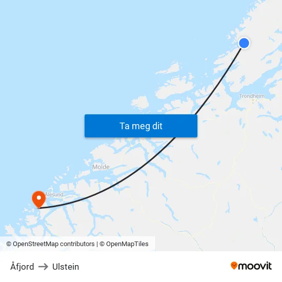 Åfjord to Ulstein map