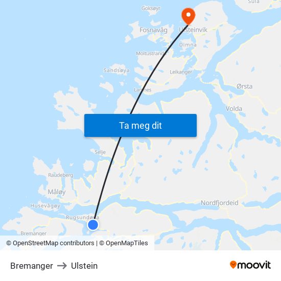 Bremanger to Ulstein map