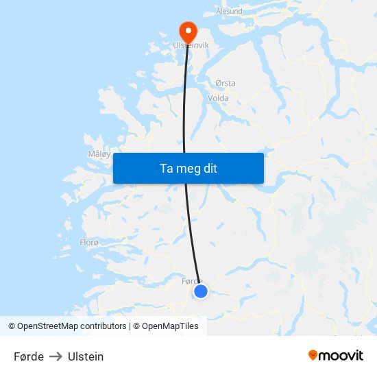 Førde to Ulstein map