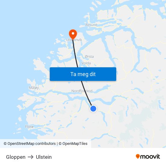 Gloppen to Ulstein map