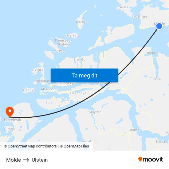 Molde to Ulstein map