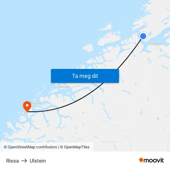 Rissa to Ulstein map