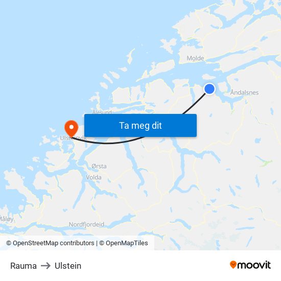 Rauma to Ulstein map