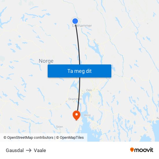 Gausdal to Gausdal map