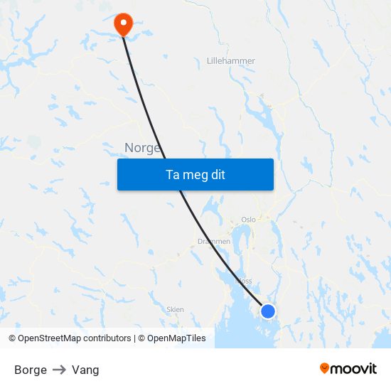 Borge to Vang map
