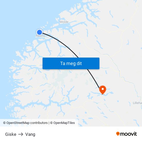 Giske to Vang map