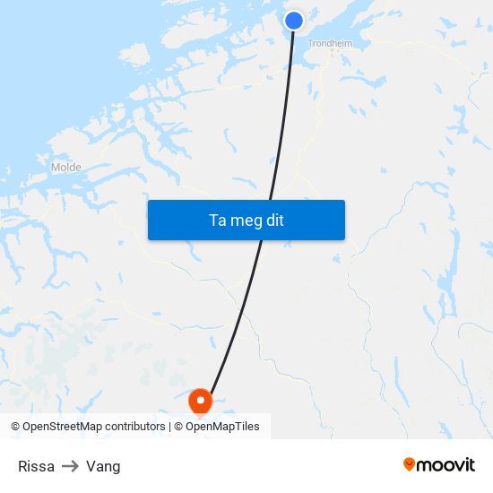 Rissa to Vang map