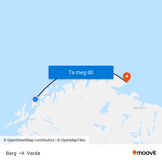 Berg to Vardø map