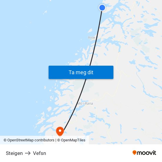 Steigen to Vefsn map