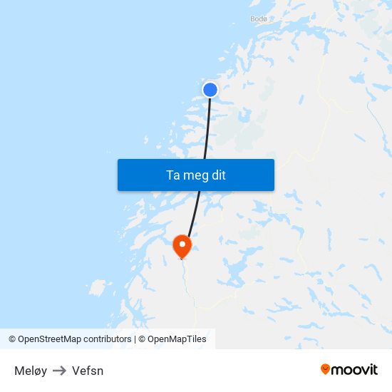 Meløy to Vefsn map