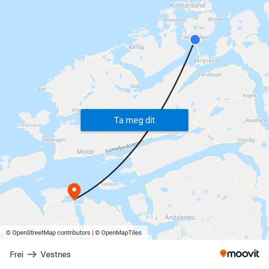 Frei to Vestnes map