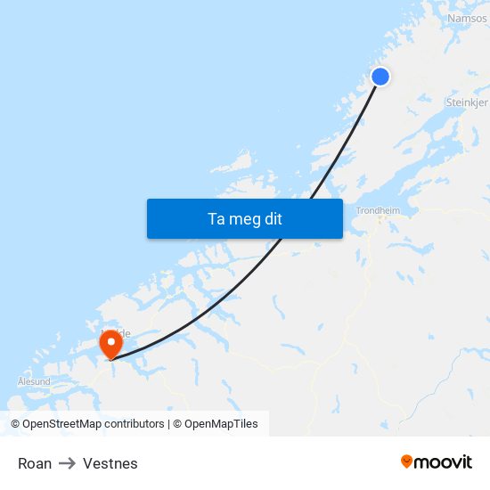 Roan to Vestnes map