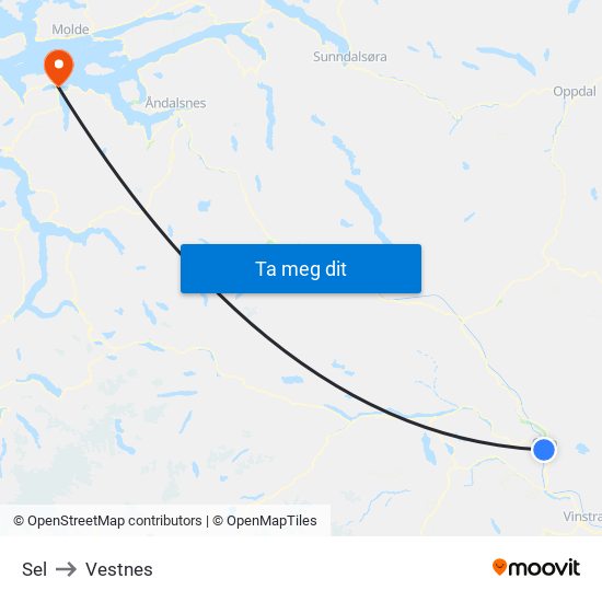 Sel to Vestnes map