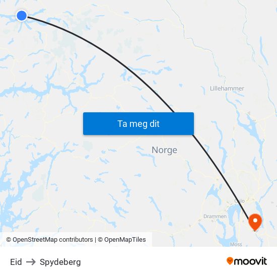 Eid to Spydeberg map