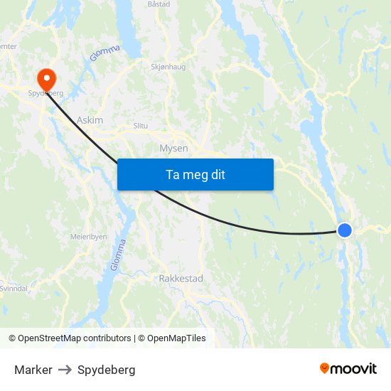 Marker to Spydeberg map