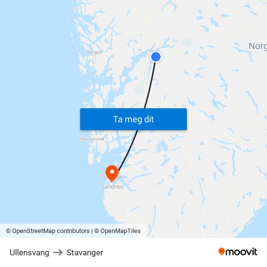 Ullensvang to Stavanger map